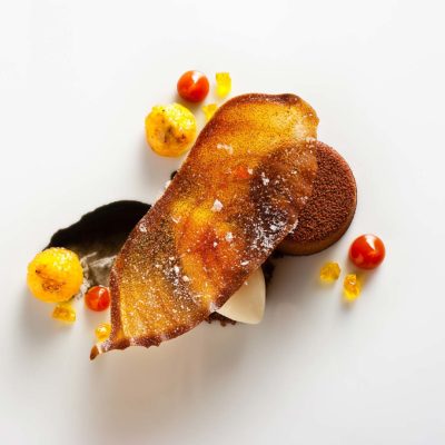 Banana and Chocolate dessert prepared by Daniel Humm, Executive Chef of Eleven Madison Park in NYC.